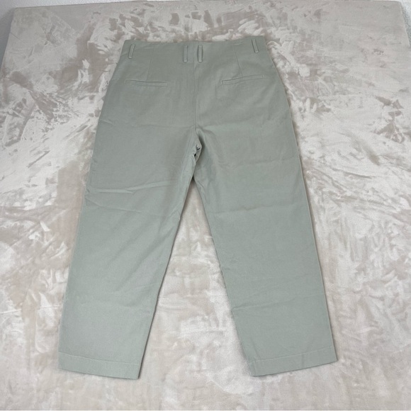 Zara Tan Khaki Cropped Pants Womens Size Large High Waisted Casual Workwear - Picture 8 of 12